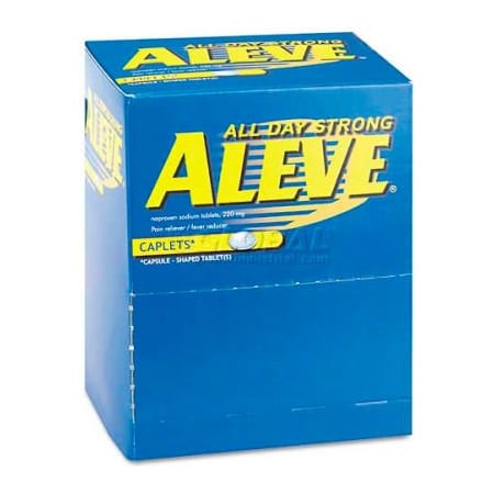 Acme United Aleve 82909533 Pain Reliever Tablets, 1 per Pack, 50 Packs/Box 82909533